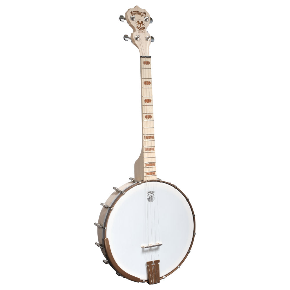 Deering Goodtime 17 Fret Tenor banjo - front angle