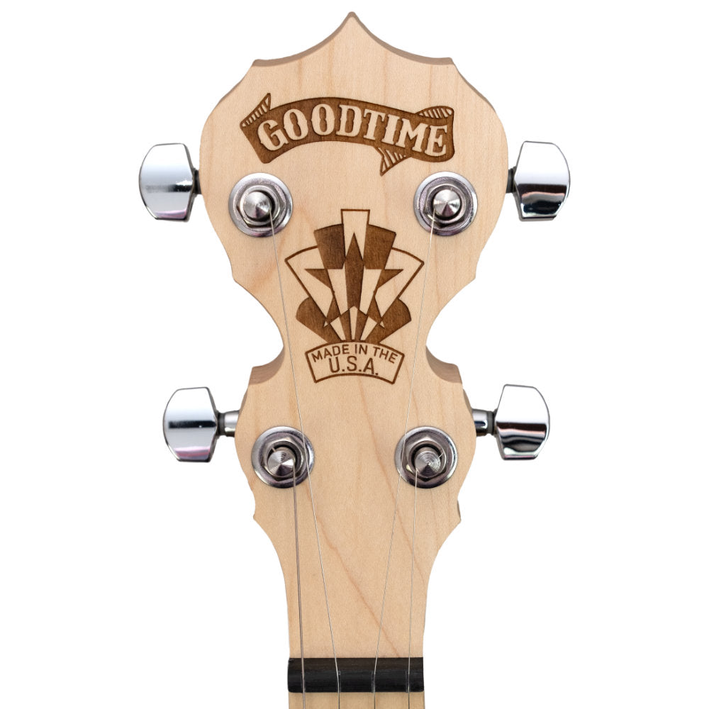 New 2025 Goodtime 5-String Banjo - peghead - straight - front