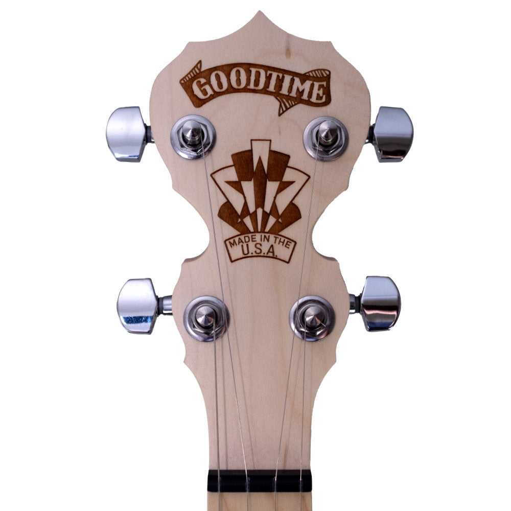 Goodtime Two 5-String Banjo - front - straight - peghead