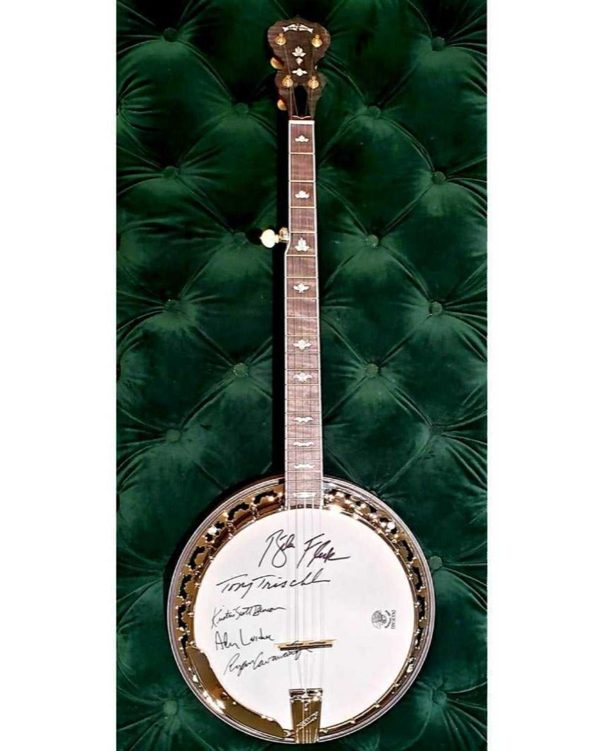 Deering White Lotus Banjo Auction - Signed by 2022 Blue Ridge Banjo Camp Instructors!